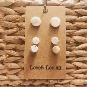 handmade stud earring duo